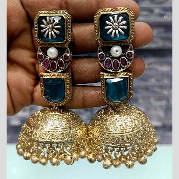 Rani Sati Jewels Gold Plated Kundan Jhumki Earrings