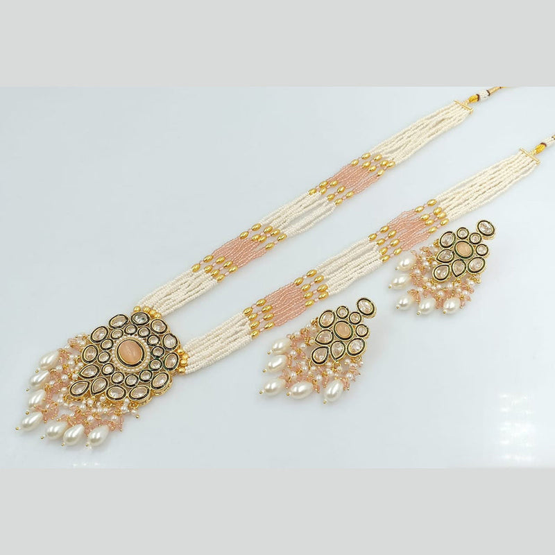 Rani Sati Jewels Gold Plated Pearl And Kundan Long Necklace Set