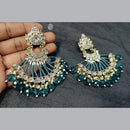 Rani Sati Jewels Gold Plated Kundan Stone And Pearl Dangler Earrings