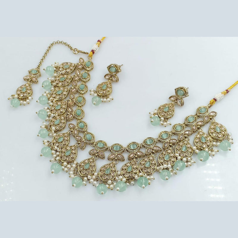 Rani Sati Jewels Gold Plated Kundan And Pearl Necklace Set