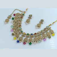 Rani Sati Jewels Gold Plated Kundan And Pearl Necklace Set