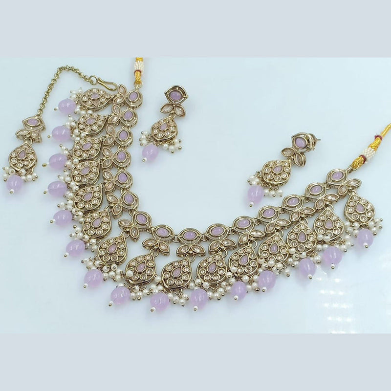 Rani Sati Jewels Gold Plated Kundan And Pearl Necklace Set