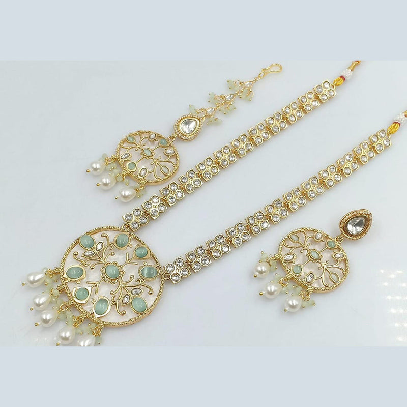 Rani Sati Jewels Gold Plated Kundan And Reverse AD Necklace Set