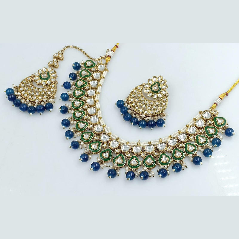 Rani Sati Jewels Gold Plated Kundan And Pearl Necklace Set