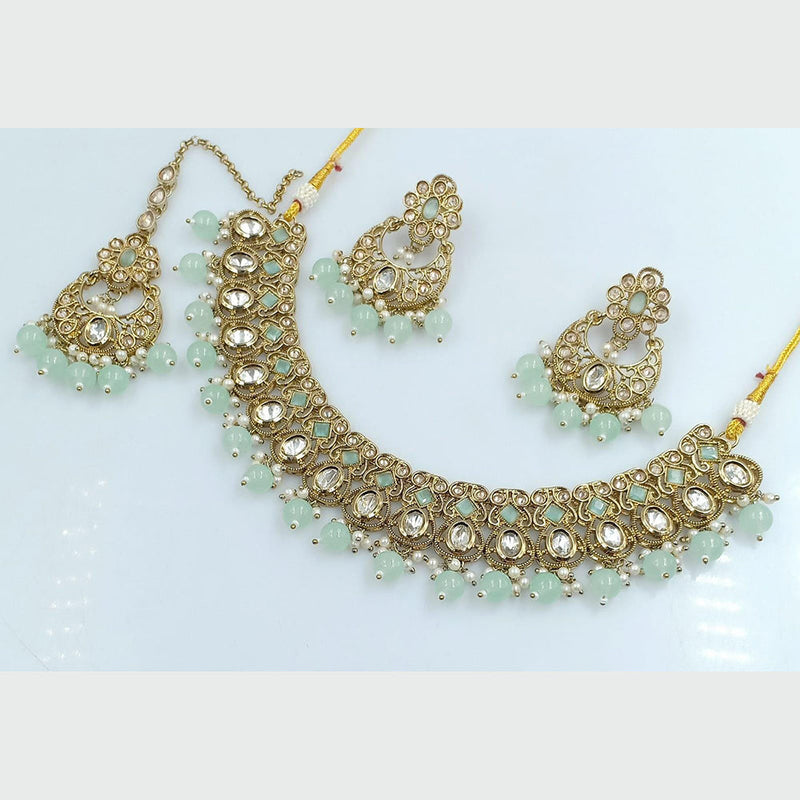 Rani Sati Jewels Gold Plated Kundan And Pearl Necklace Set