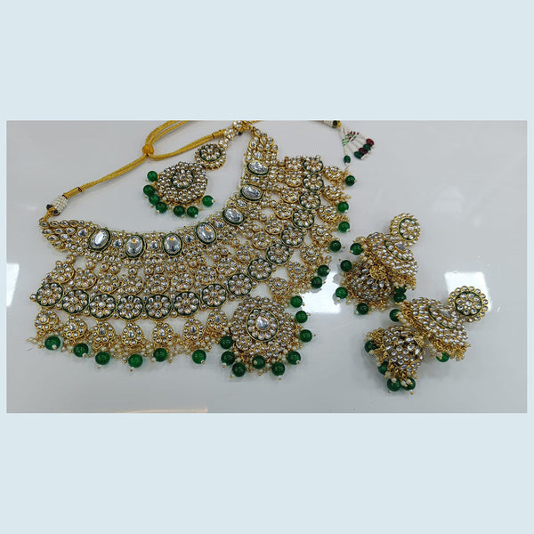 Rani Sati Jewels Gold Plated Kundan And Pearl Choker Necklace Set