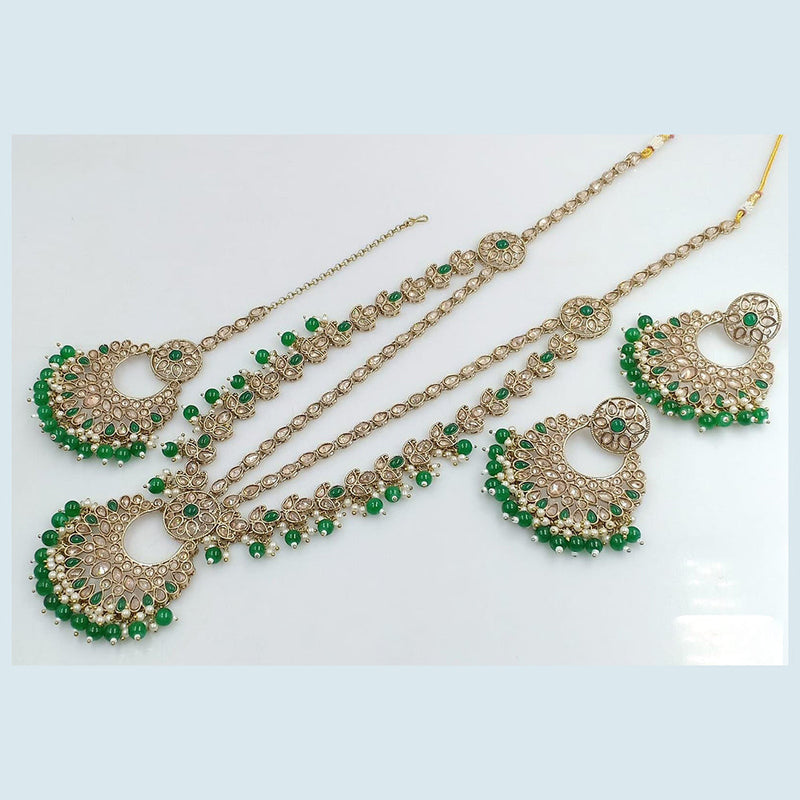 Rani Sati Jewels Gold Plated Reverse AD Long Necklace Set