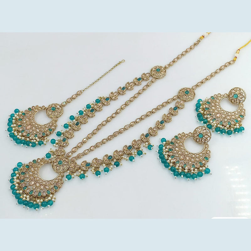 Rani Sati Jewels Gold Plated Reverse AD Long Necklace Set