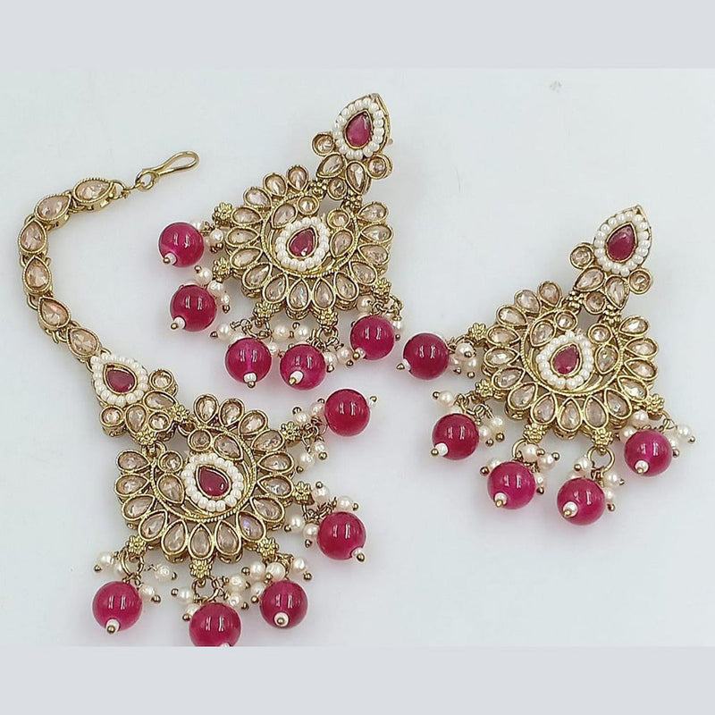 Rani Sati Jewels Gold Plated Crystal Stone Dangler Earrings