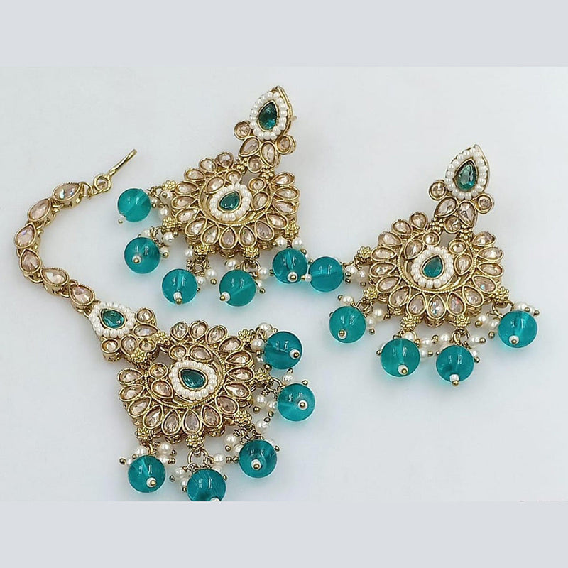 Rani Sati Jewels Gold Plated Crystal Stone Dangler Earrings