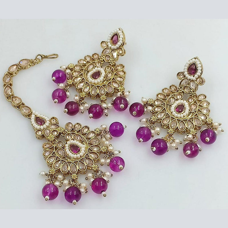 Rani Sati Jewels Gold Plated Crystal Stone Dangler Earrings