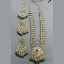 Rani Sati Jewels Gold Plated Kundan Stone And Pearls Long Necklace Set