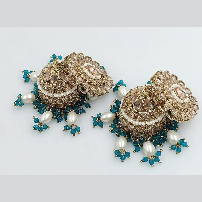 Rani Sati Jewels Gold Plated Crystal Stone Jhumki Earrings