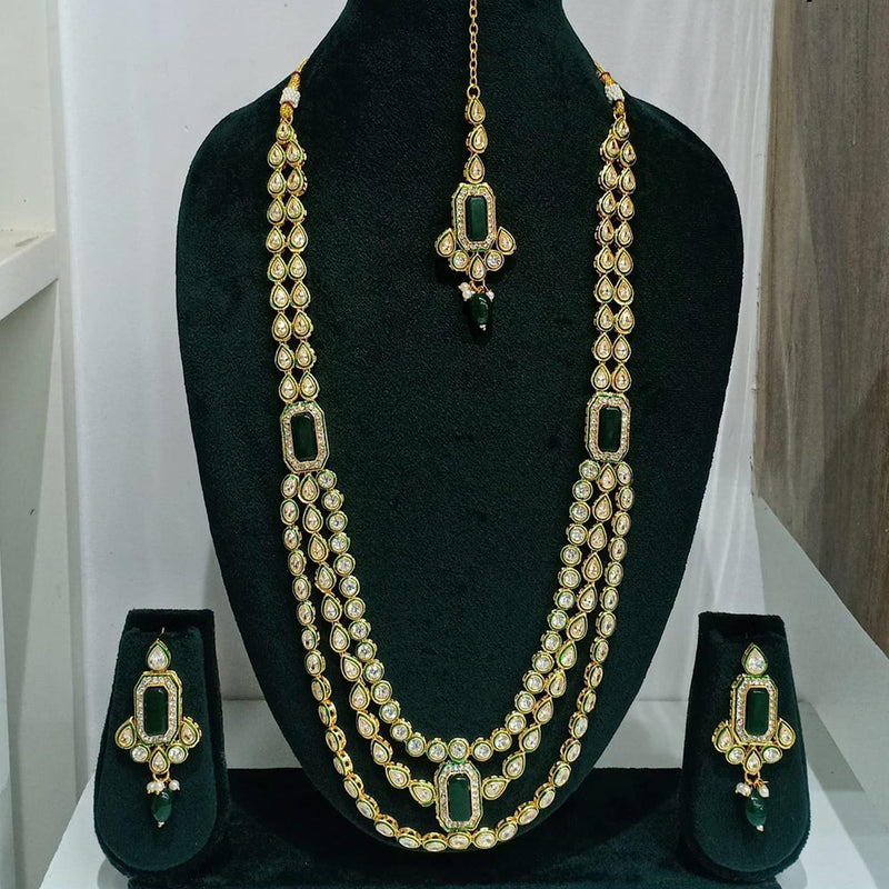 Rani Sati Jewels Gold Plated Austrian Stone Long Necklace Set