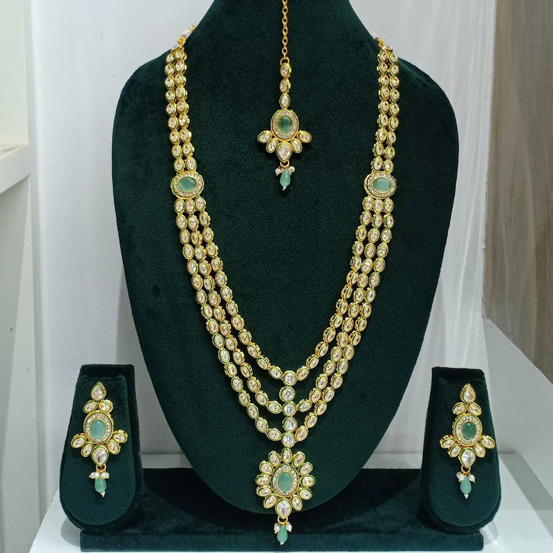 Rani Sati Jewels Gold Plated Austrian Stone Long Necklace Set