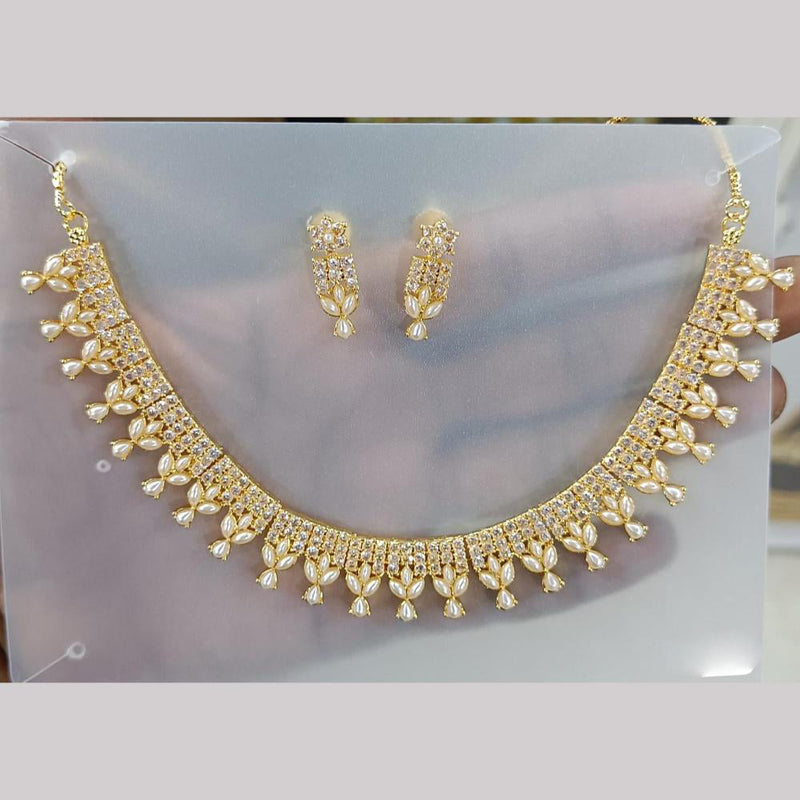 Rani Sati Jewels Gold Plated Austrian Stone Necklace Set