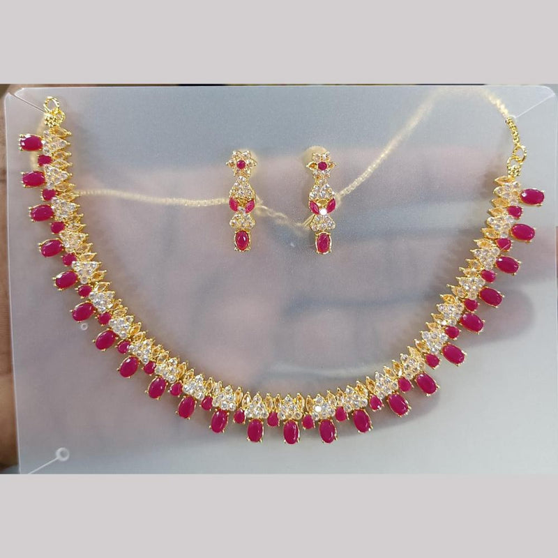 Rani Sati Jewels Gold Plated Austrian Stone Necklace Set