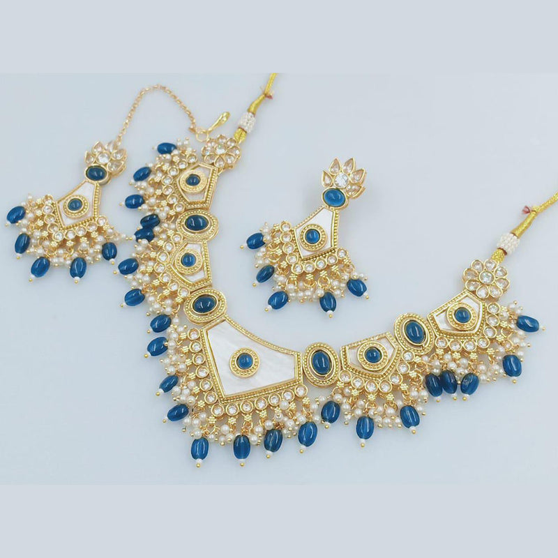 Rani Sati Jewels Gold Plated Pearls And Beads Necklace Set