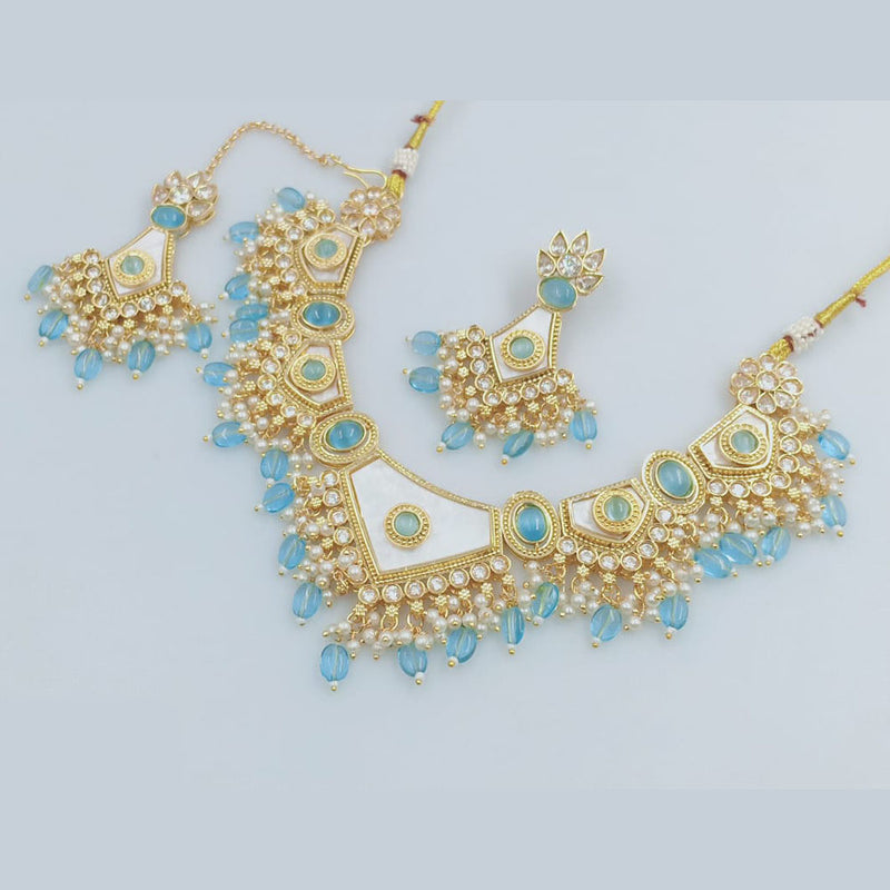 Rani Sati Jewels Gold Plated Pearls And Beads Necklace Set