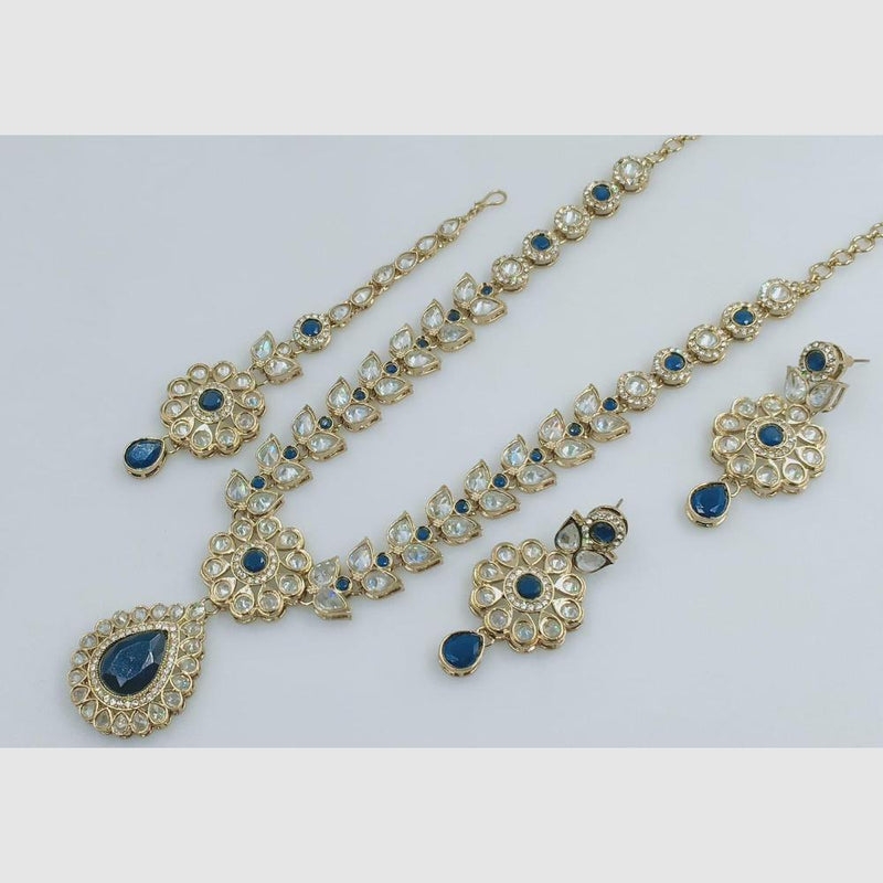 Rani Sati Jewels Gold Plated Crystal Stone Necklace Set