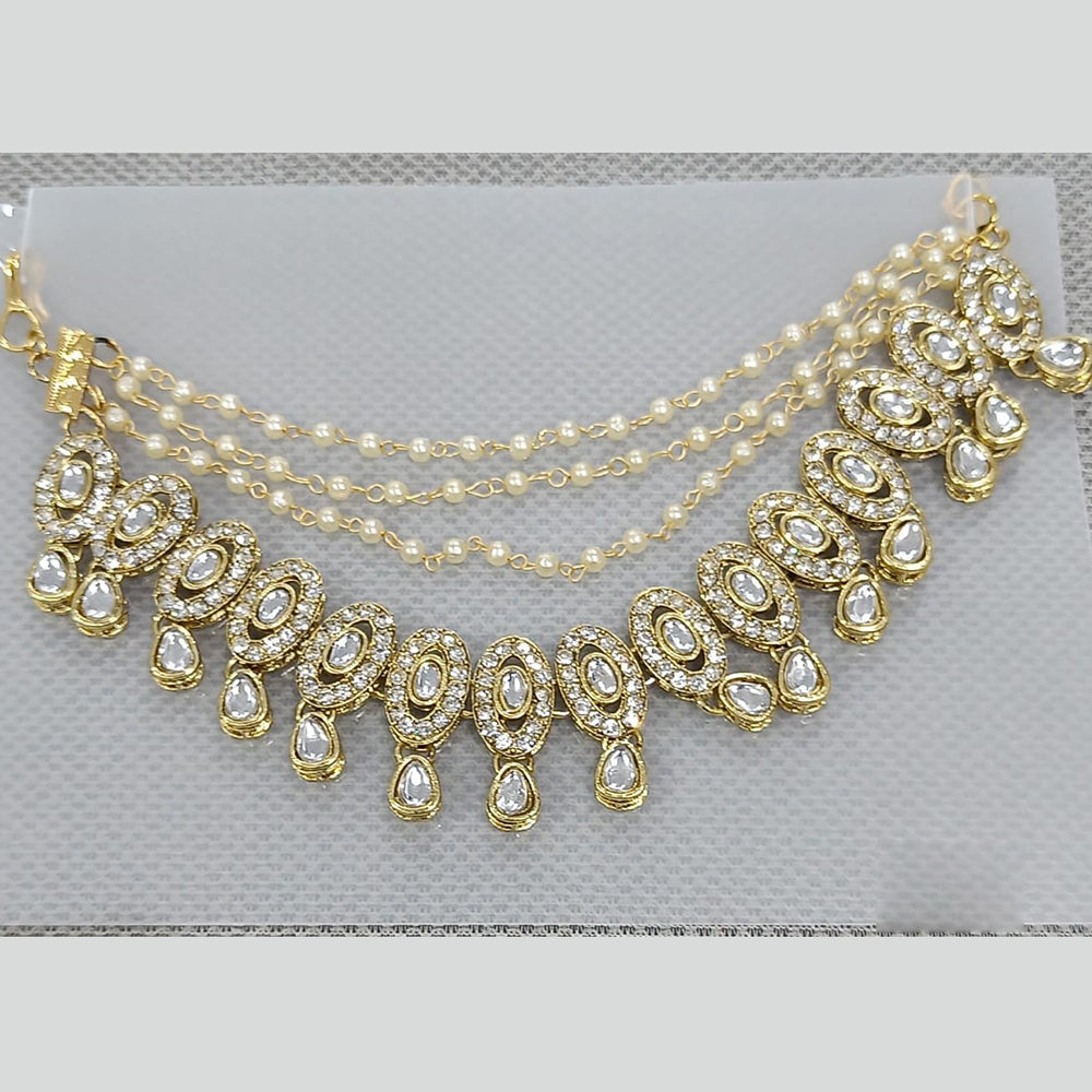 Rani Sati Jewels Traditional Gold Plated Kundan & Pearl Kanchain