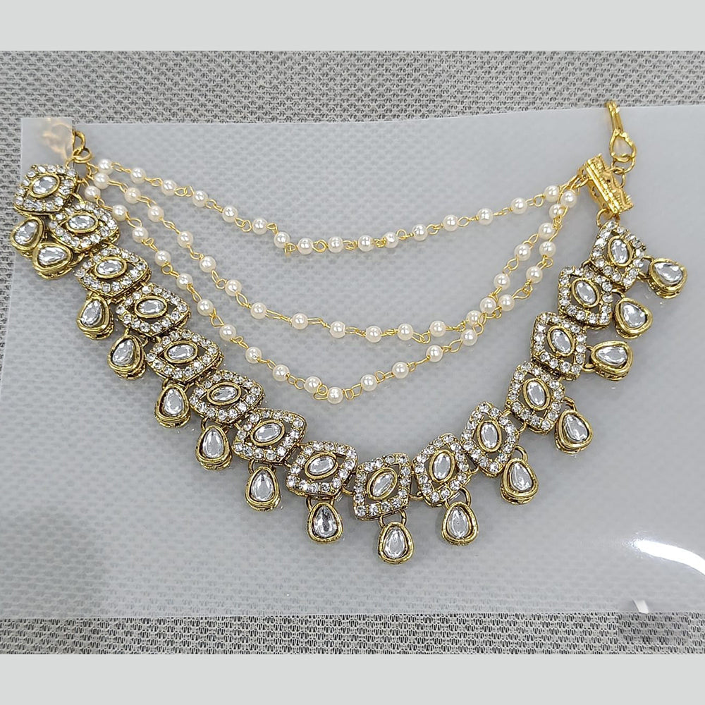 Rani Sati Jewels Traditional Gold Plated Kundan & Pearl Kanchain