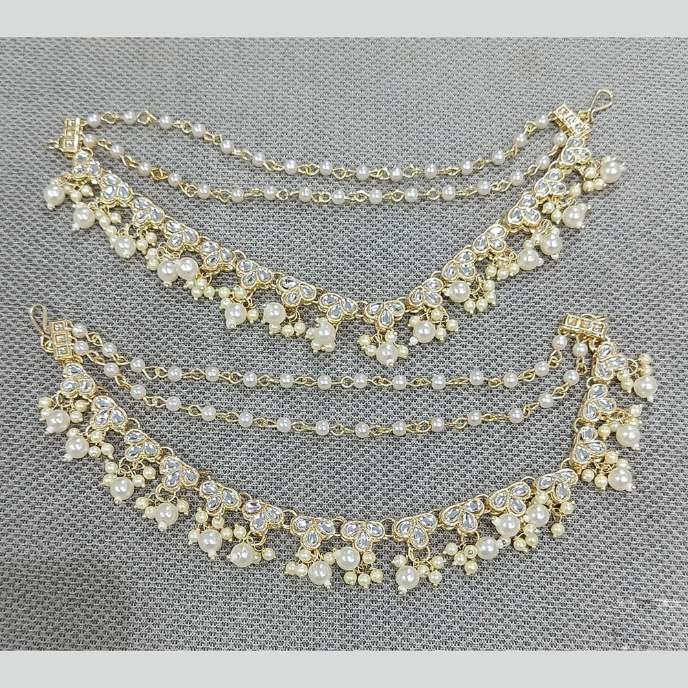 Rani Sati Jewels Traditional Gold Plated Kundan & Pearl Kanchain