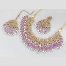 Rani Sati Jewels Gold Plated Pota Stone And Beads Necklace Set
