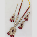 Rani Sati Jewels Gold Plated Pota Stone And Pearl Long Necklace Set
