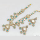 Rani Sati Jewels Gold Plated Pota Stone Long Necklace Set