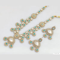 Rani Sati Jewels Gold Plated Pota Stone Long Necklace Set