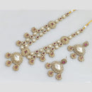 Rani Sati Jewels Gold Plated Pota Stone Long Necklace Set