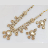 Rani Sati Jewels Gold Plated Pota Stone Long Necklace Set