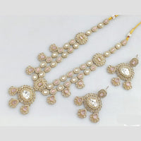 Rani Sati Jewels Gold Plated Pota Stone Long Necklace Set