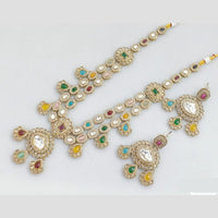 Rani Sati Jewels Gold Plated Pota Stone Long Necklace Set