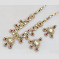 Rani Sati Jewels Gold Plated Pota Stone Long Necklace Set