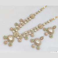 Rani Sati Jewels Gold Plated Pota Stone Long Necklace Set