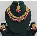 Rani Sati Jewels Timeless Beauty Crystal Stone And Pearls Necklace Set
