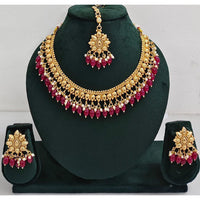 Rani Sati Jewels Timeless Beauty Crystal Stone And Pearls Necklace Set