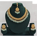 Rani Sati Jewels Timeless Beauty Crystal Stone And Pearls Necklace Set