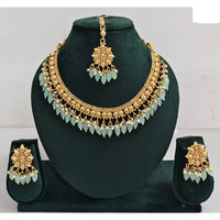 Rani Sati Jewels Timeless Beauty Crystal Stone And Pearls Necklace Set