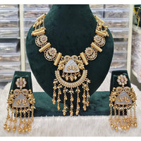 Rani Sati Jewels Sparkling Glow Pota Stone And Pearl Necklace Set
