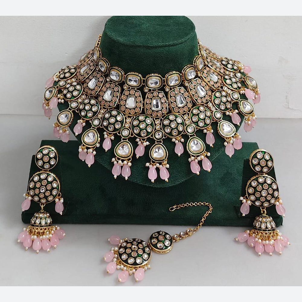 Rani Sati Jewels Designer Kundan Pearl And Beads Meenakari Necklace Set