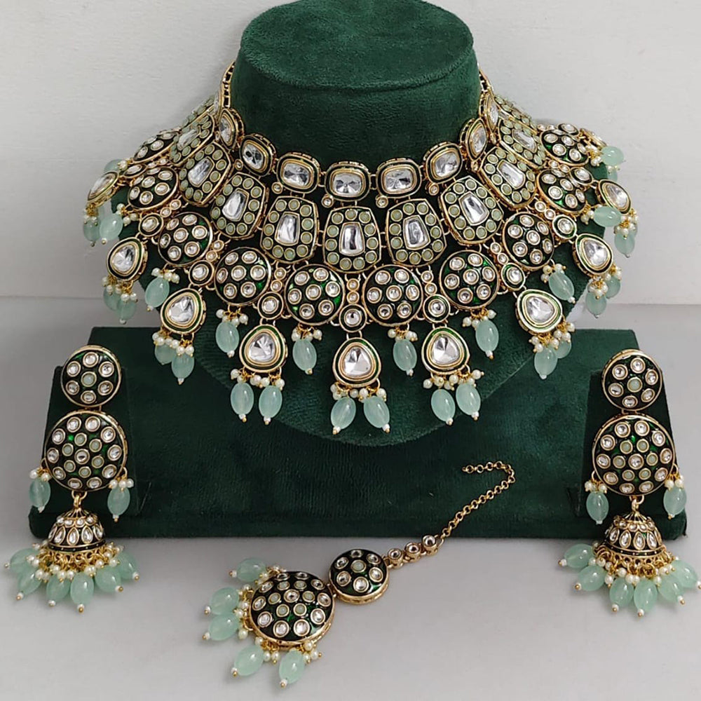 Rani Sati Jewels Designer Kundan Pearl And Beads Meenakari Necklace Set