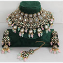 Rani Sati Jewels Designer Kundan Pearl And Beads Meenakari Necklace Set