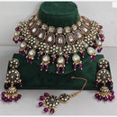 Rani Sati Jewels Designer Kundan Pearl And Beads Meenakari Necklace Set