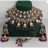 Rani Sati Jewels Designer Kundan Pearl And Beads Meenakari Necklace Set