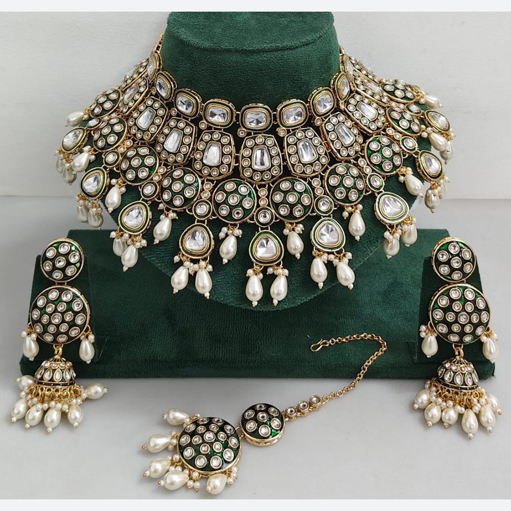 Rani Sati Jewels Designer Kundan Pearl And Beads Meenakari Necklace Set