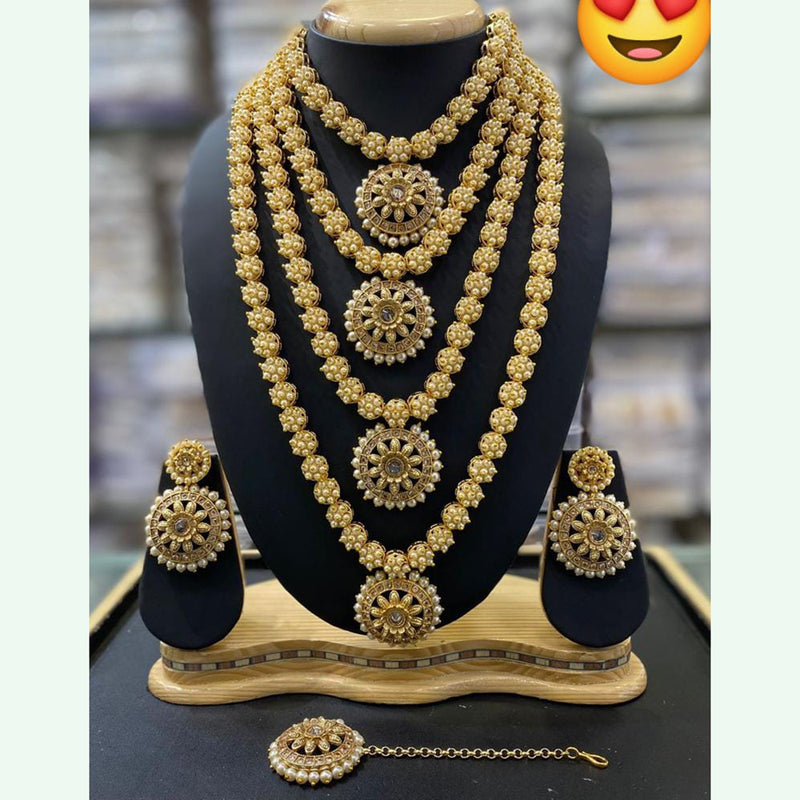 Vaishnavi Fashion Impex Gold Plated Multi Layer Necklace Set