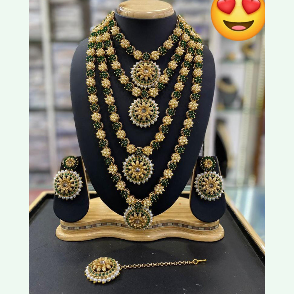 Vaishnavi Fashion Impex Gold Plated Multi Layer Necklace Set